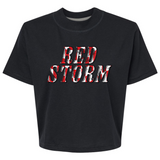 Red Storm Checkered | Mom Crop Tee-Womens - Tops - Tees-Sister Shirts-Sister Shirts, Cute & Custom Tees for Mama & Littles in Trussville, Alabama.