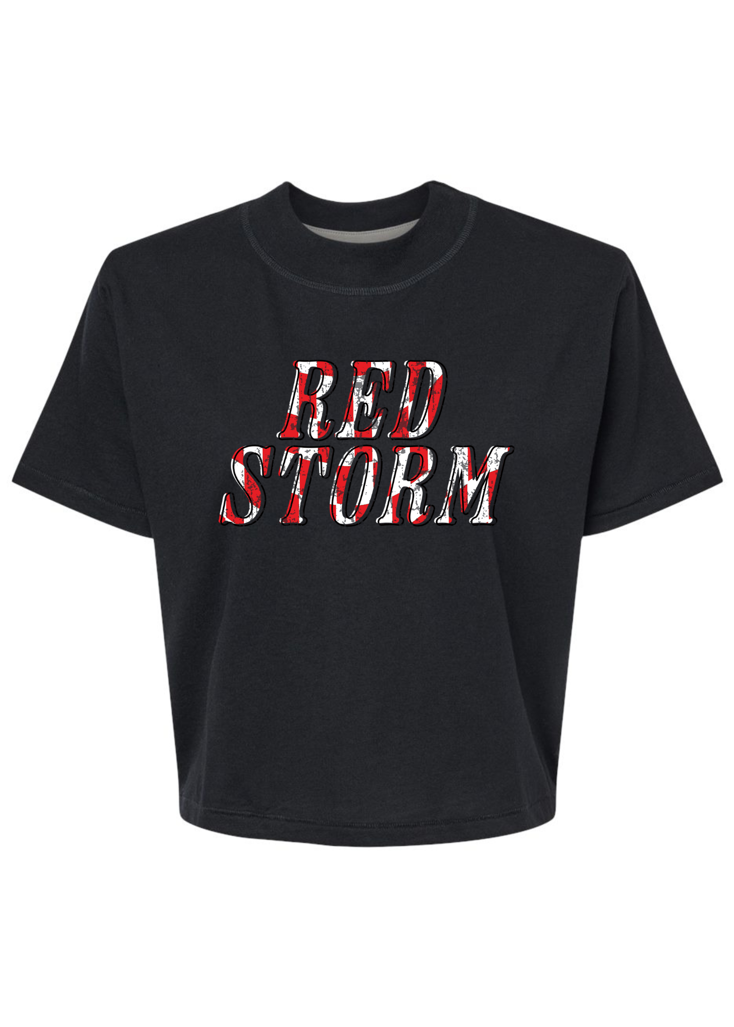 Red Storm Checkered | Mom Crop Tee-Womens - Tops - Tees-Sister Shirts-Sister Shirts, Cute & Custom Tees for Mama & Littles in Trussville, Alabama.