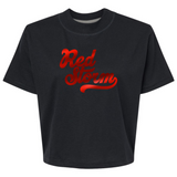 Red Storm Foil | Mom Crop Tee-Womens - Tops - Tees-Sister Shirts-Sister Shirts, Cute & Custom Tees for Mama & Littles in Trussville, Alabama.