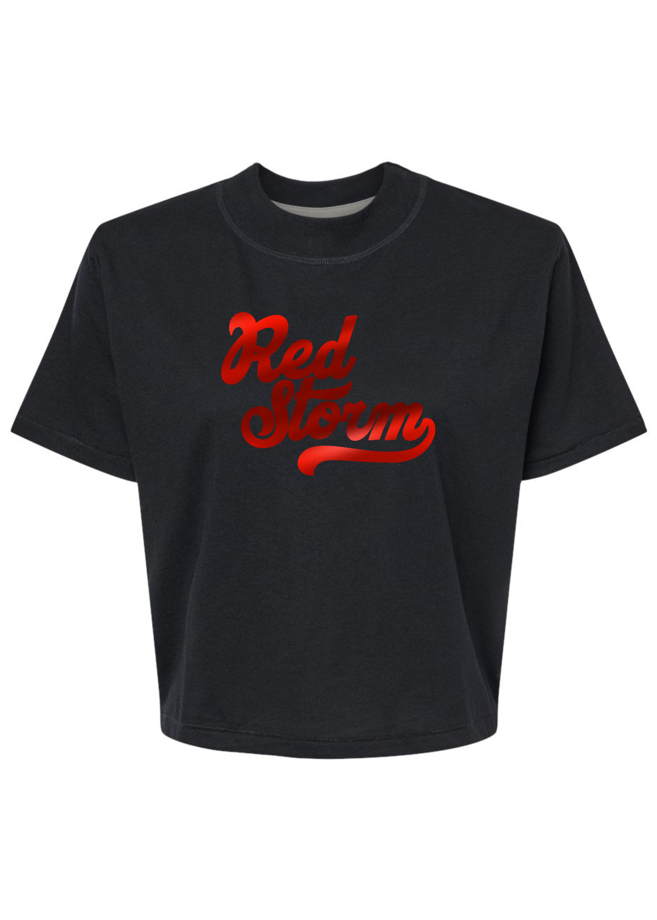 Red Storm Foil | Mom Crop Tee-Womens - Tops - Tees-Sister Shirts-Sister Shirts, Cute & Custom Tees for Mama & Littles in Trussville, Alabama.