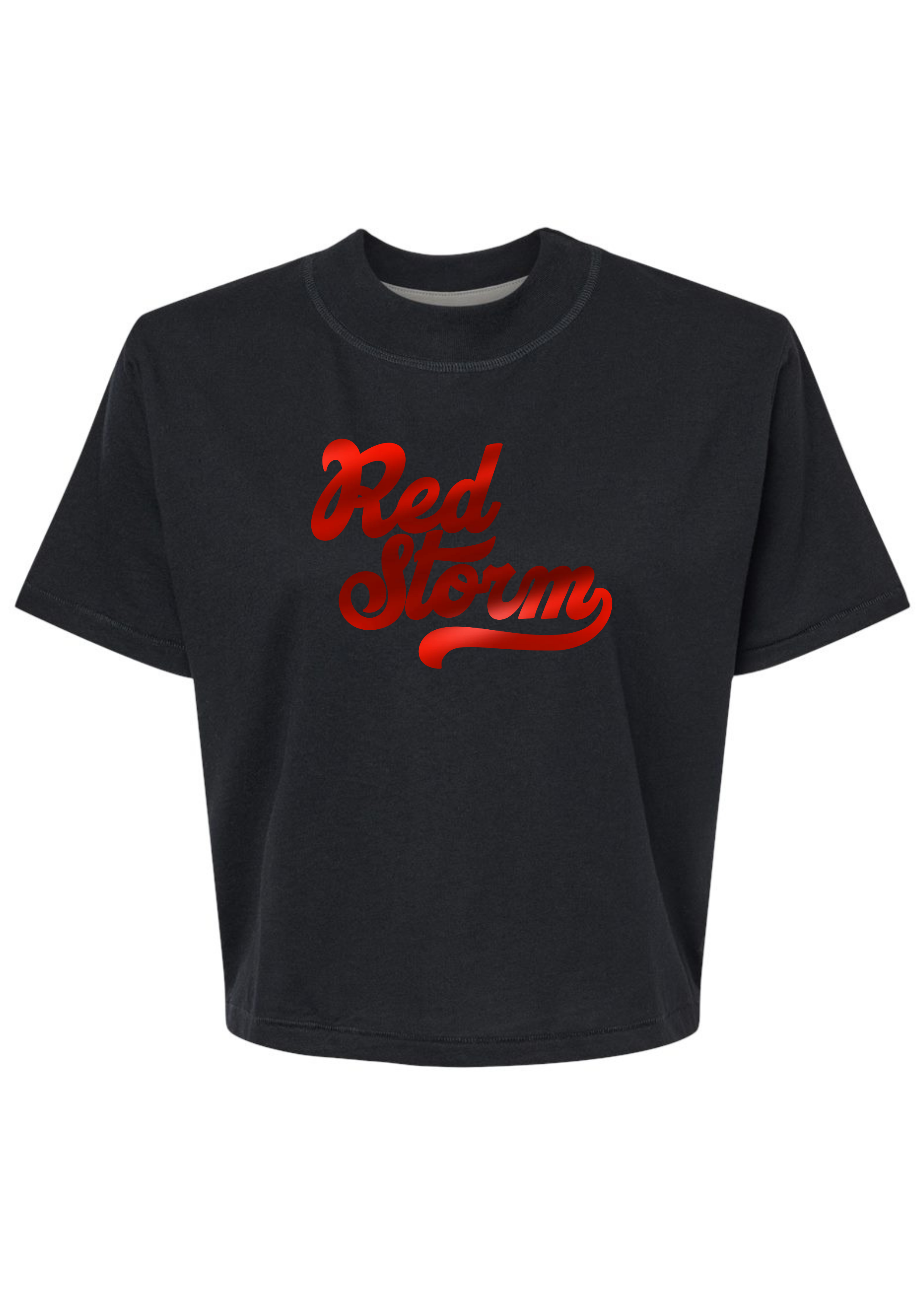 Red Storm Foil | Mom Crop Tee-Womens - Tops - Tees-Sister Shirts-Sister Shirts, Cute & Custom Tees for Mama & Littles in Trussville, Alabama.