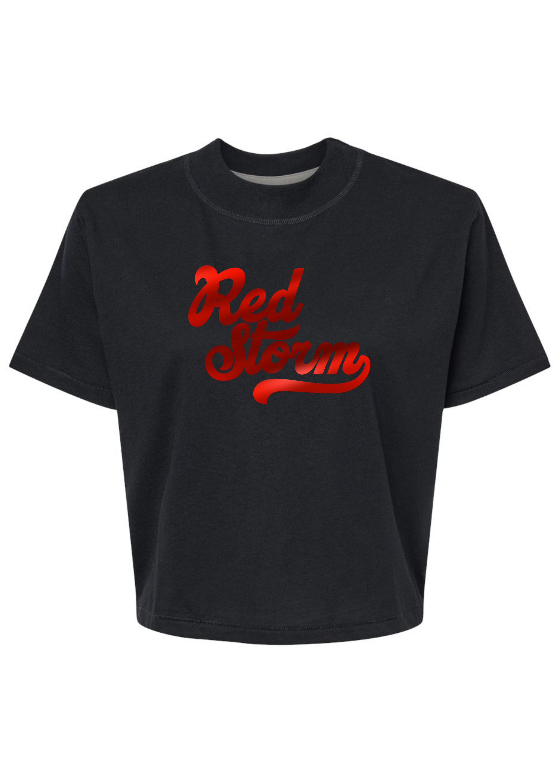 Red Storm Foil | Mom Crop Tee-Sister Shirts-Sister Shirts, Cute & Custom Tees for Mama & Littles in Trussville, Alabama.