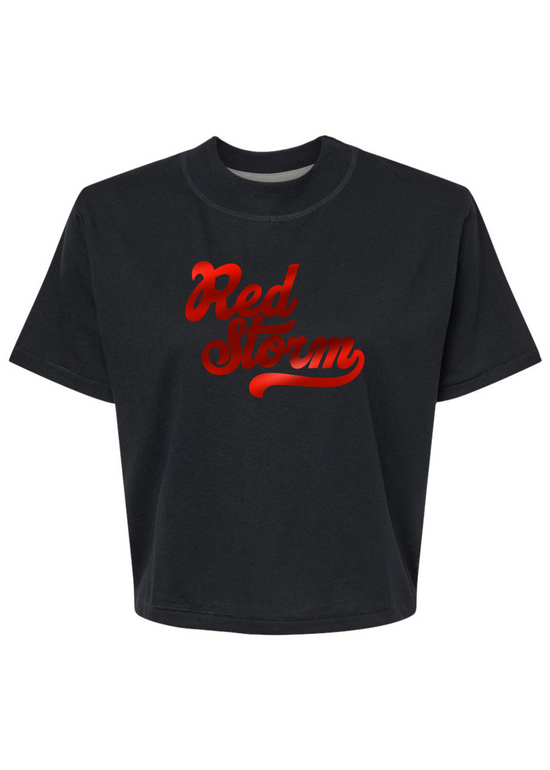 Red Storm Foil | Mom Crop Tee-Cropped Tees-Sister Shirts-Sister Shirts, Cute & Custom Tees for Mama & Littles in Trussville, Alabama.