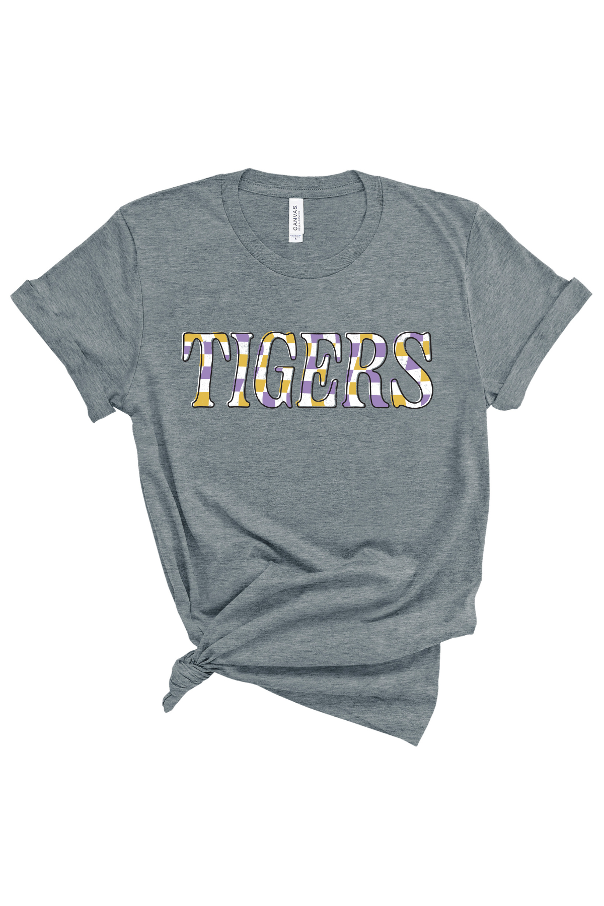 Springville Tigers Checkered | Adult Tee-Adult Tee-Sister Shirts-Sister Shirts, Cute & Custom Tees for Mama & Littles in Trussville, Alabama.