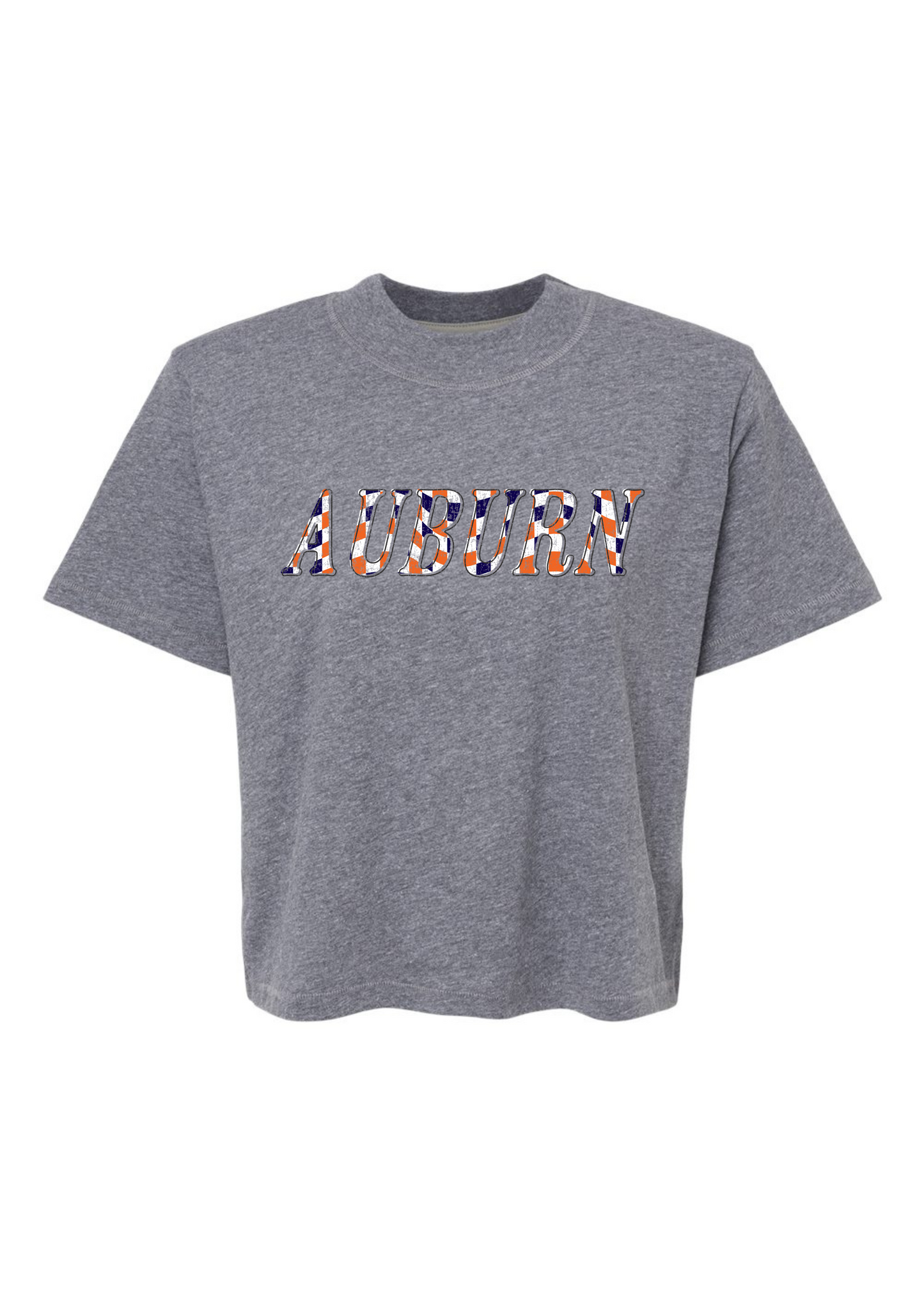 Auburn Checkered | Mom Crop Tee-Adult Tee-Sister Shirts-Sister Shirts, Cute & Custom Tees for Mama & Littles in Trussville, Alabama.