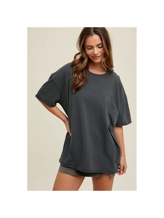 Oversized Raw Hem Shirt | Sage-Shirt-Wishlist-Sister Shirts, Cute & Custom Tees for Mama & Littles in Trussville, Alabama.