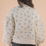Floral Quilted Oversized Jacket in Blue-Women - Outerwear - Jackets-VERY J-Sister Shirts, Cute & Custom Tees for Mama & Littles in Trussville, Alabama.