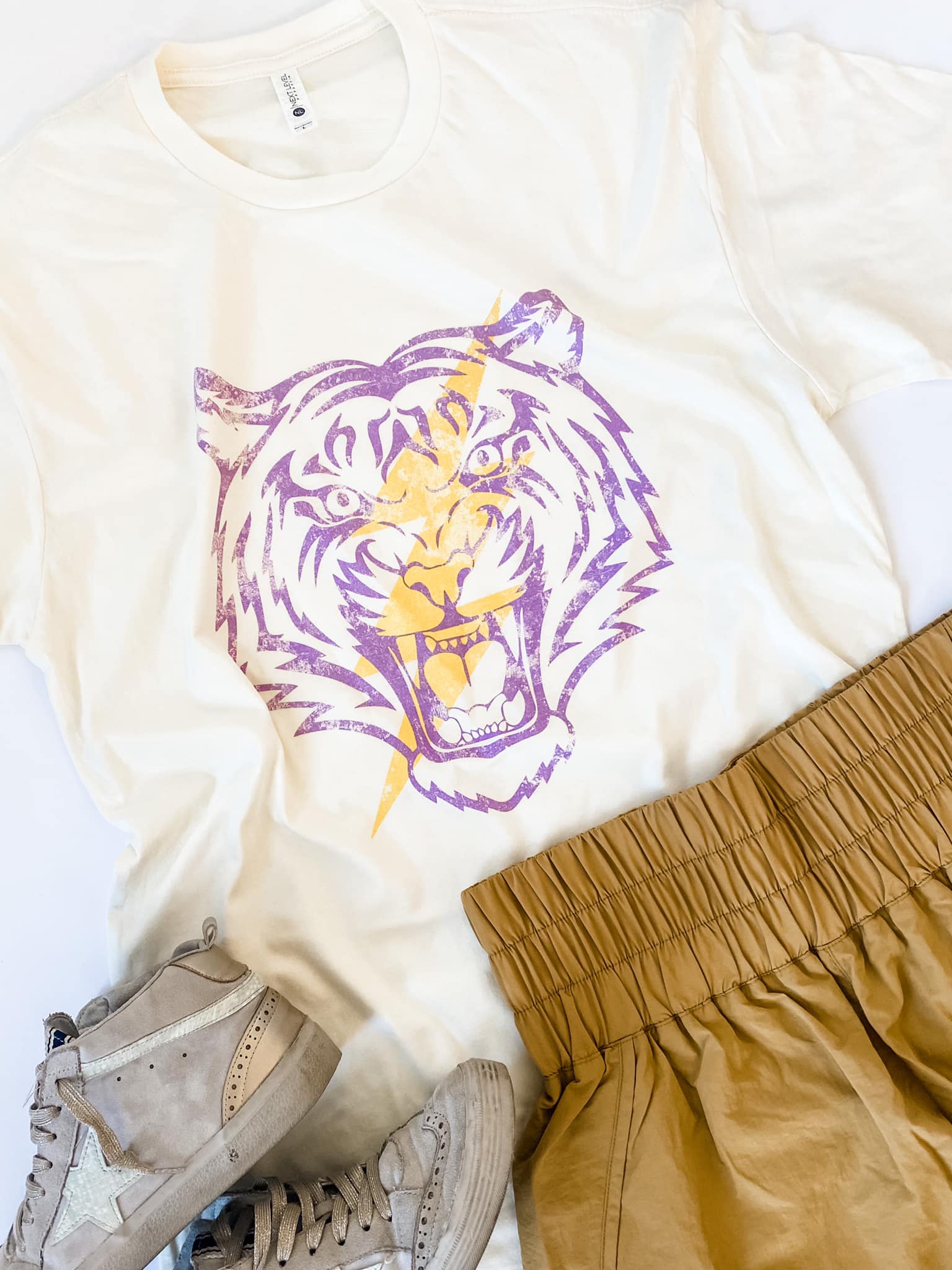 Distressed Tiger + Bolt | Adult Tee-Womens - Tops - Tees-Sister Shirts-Sister Shirts, Cute & Custom Tees for Mama & Littles in Trussville, Alabama.