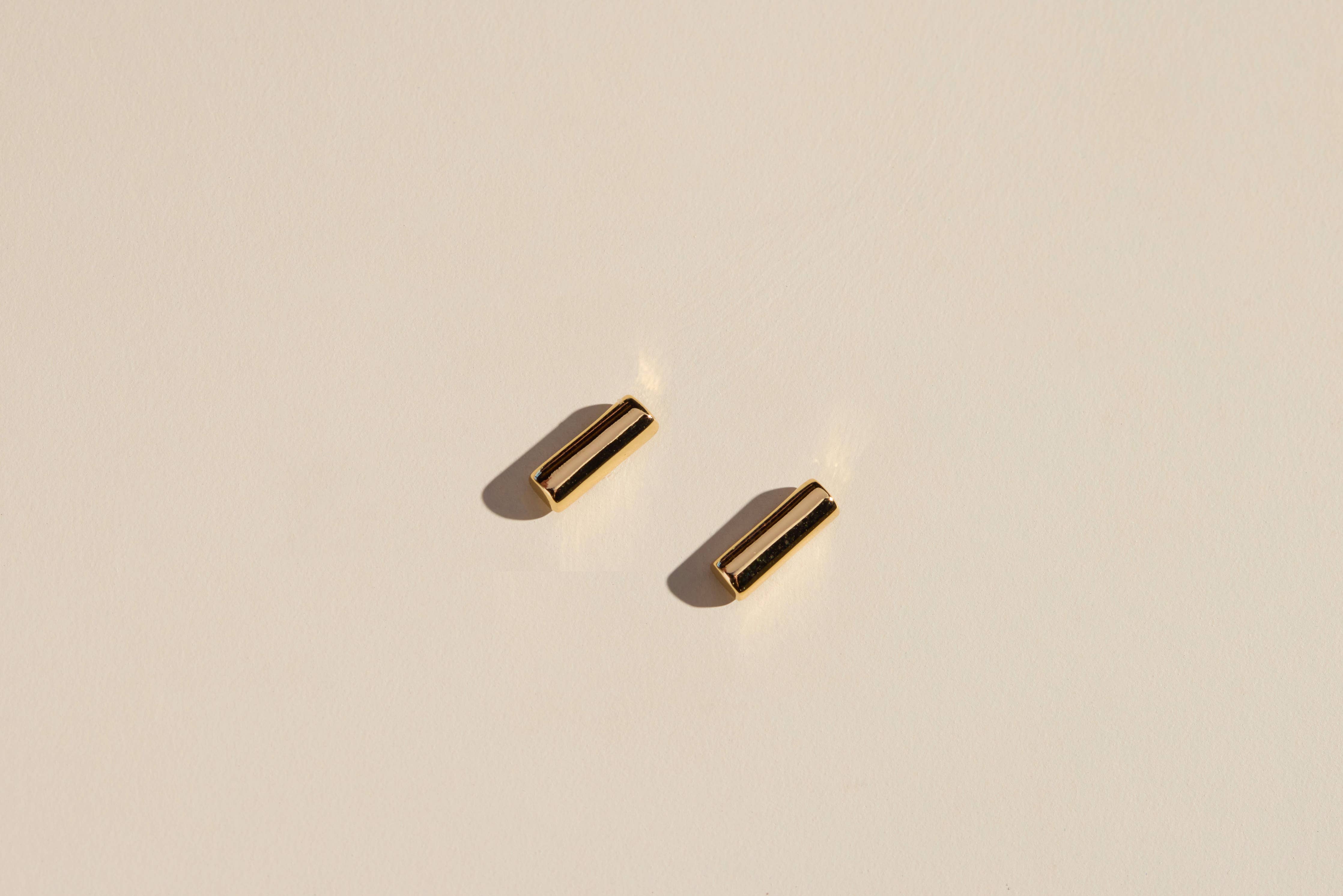 Gold Bar Stud Earrings-Women - Jewelry - Earrings-Nickel and Suede-Sister Shirts, Cute & Custom Tees for Mama & Littles in Trussville, Alabama.