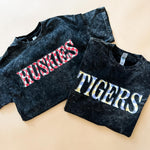 Springville Tigers Checkered | Adult Mineral Wash Tee-Womens - Tops - Tees-Sister Shirts-Sister Shirts, Cute & Custom Tees for Mama & Littles in Trussville, Alabama.