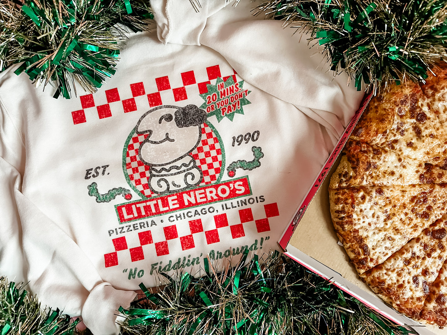 Little Neros Pizza | Adult Crewneck | RTS-Sister Shirts-Sister Shirts, Cute & Custom Tees for Mama & Littles in Trussville, Alabama.