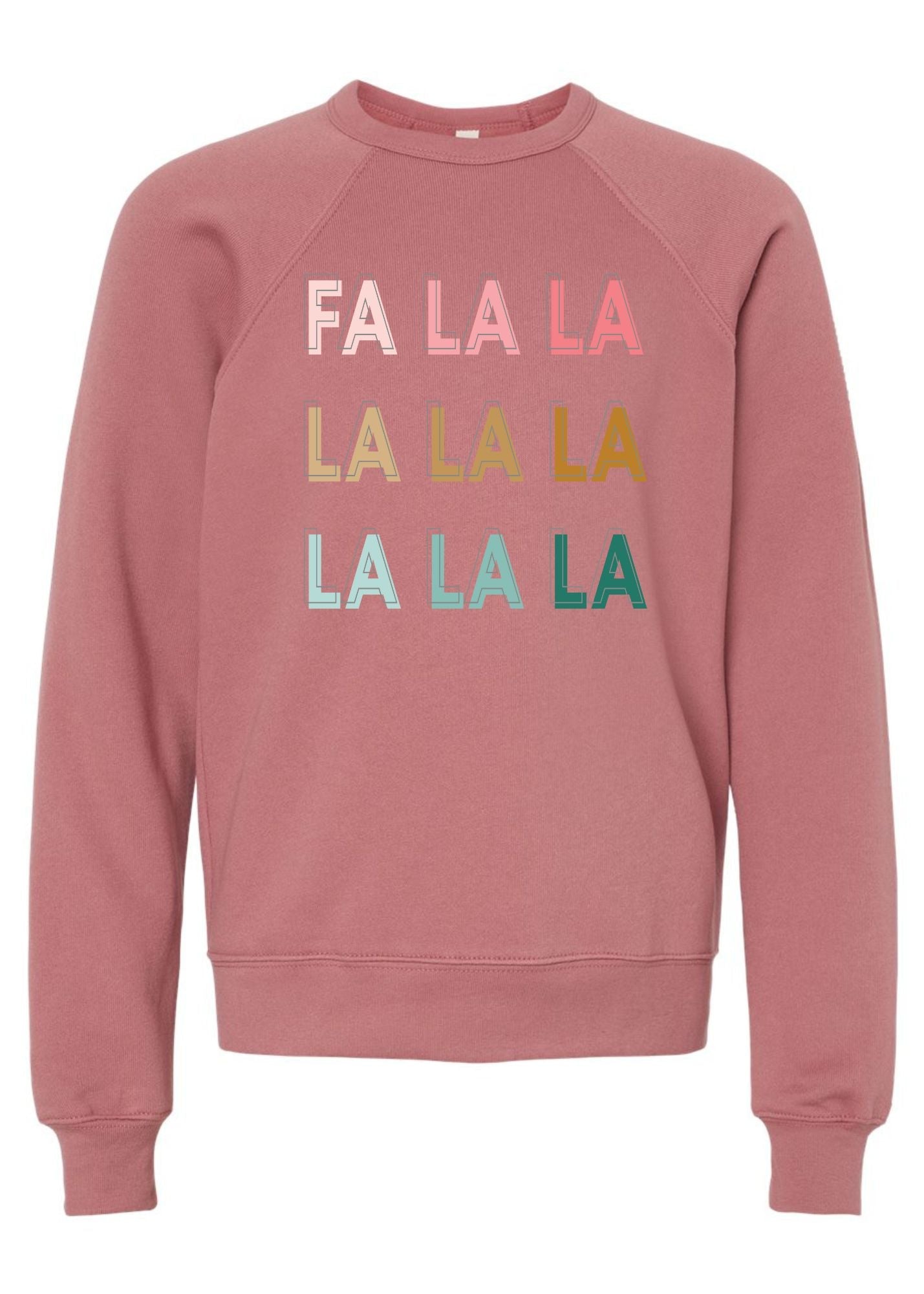 FA LA LA | Kids Crewneck-Kids Crewneck-Sister Shirts-Sister Shirts, Cute & Custom Tees for Mama & Littles in Trussville, Alabama.