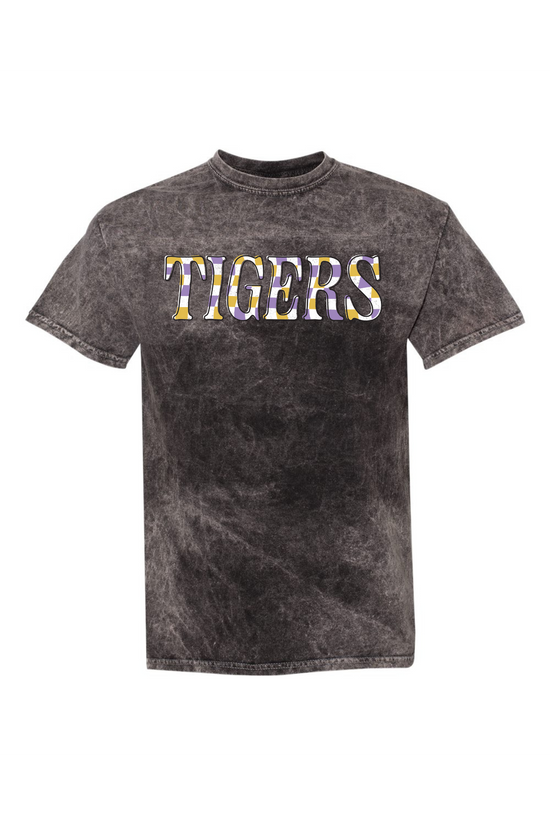 Springville Tigers Checkered | Adult Mineral Wash Tee-Adult Tee-Sister Shirts-Sister Shirts, Cute & Custom Tees for Mama & Littles in Trussville, Alabama.