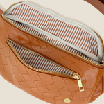 Brown Leather | Woven Belt Bag-Women - Bags-The Darling Effect-Sister Shirts, Cute & Custom Tees for Mama & Littles in Trussville, Alabama.