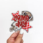 Football Red Game Day Checkered Star Sequin Patch-ABLNco-Sister Shirts, Cute & Custom Tees for Mama & Littles in Trussville, Alabama.