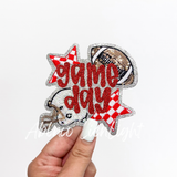 Football Red Game Day Checkered Star Sequin Patch-ABLNco-Sister Shirts, Cute & Custom Tees for Mama & Littles in Trussville, Alabama.