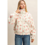 Blossom Cozy Floral Sherpa Jacket in Pink-Women - Outerwear - Jackets-HYFVE-Sister Shirts, Cute & Custom Tees for Mama & Littles in Trussville, Alabama.