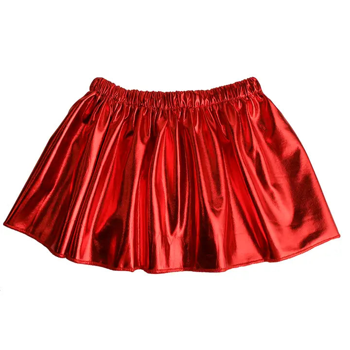 The Glimmer Girl Skirt | Metallic Red Youth Skirt-Youth - Bottoms - Skirts-Sister Shirts-Sister Shirts, Cute & Custom Tees for Mama & Littles in Trussville, Alabama.