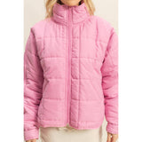 Everyday Essential Quilted Puffer in Pink-Women - Outerwear - Jackets-HYFVE-Sister Shirts, Cute & Custom Tees for Mama & Littles in Trussville, Alabama.