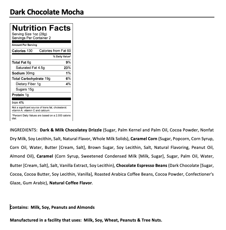 Dark Chocolate Mocha | Coffee Popcorn | 5-ounce Bags-Home - Gourmet-Funky Chunky-Sister Shirts, Cute & Custom Tees for Mama & Littles in Trussville, Alabama.