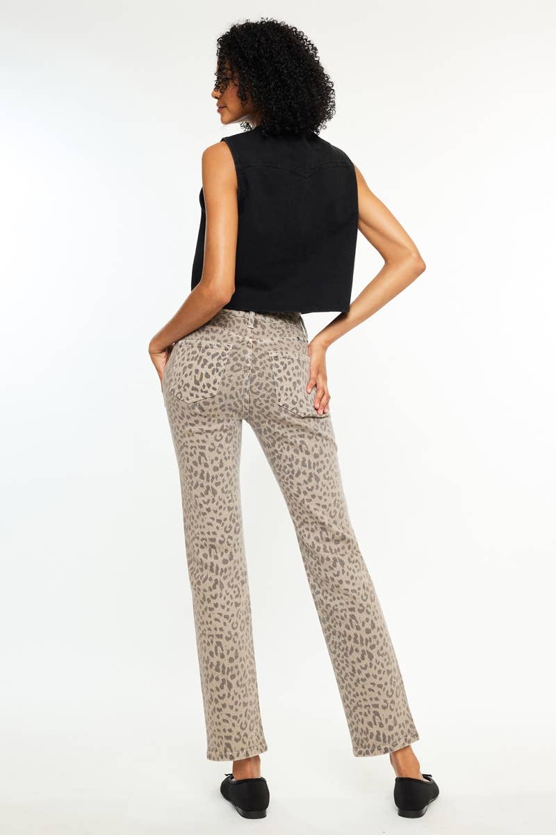 Leopard Lane | High Rise Straight Jeans-Women - Bottoms - Pants-Kan Can USA-Sister Shirts, Cute & Custom Tees for Mama & Littles in Trussville, Alabama.