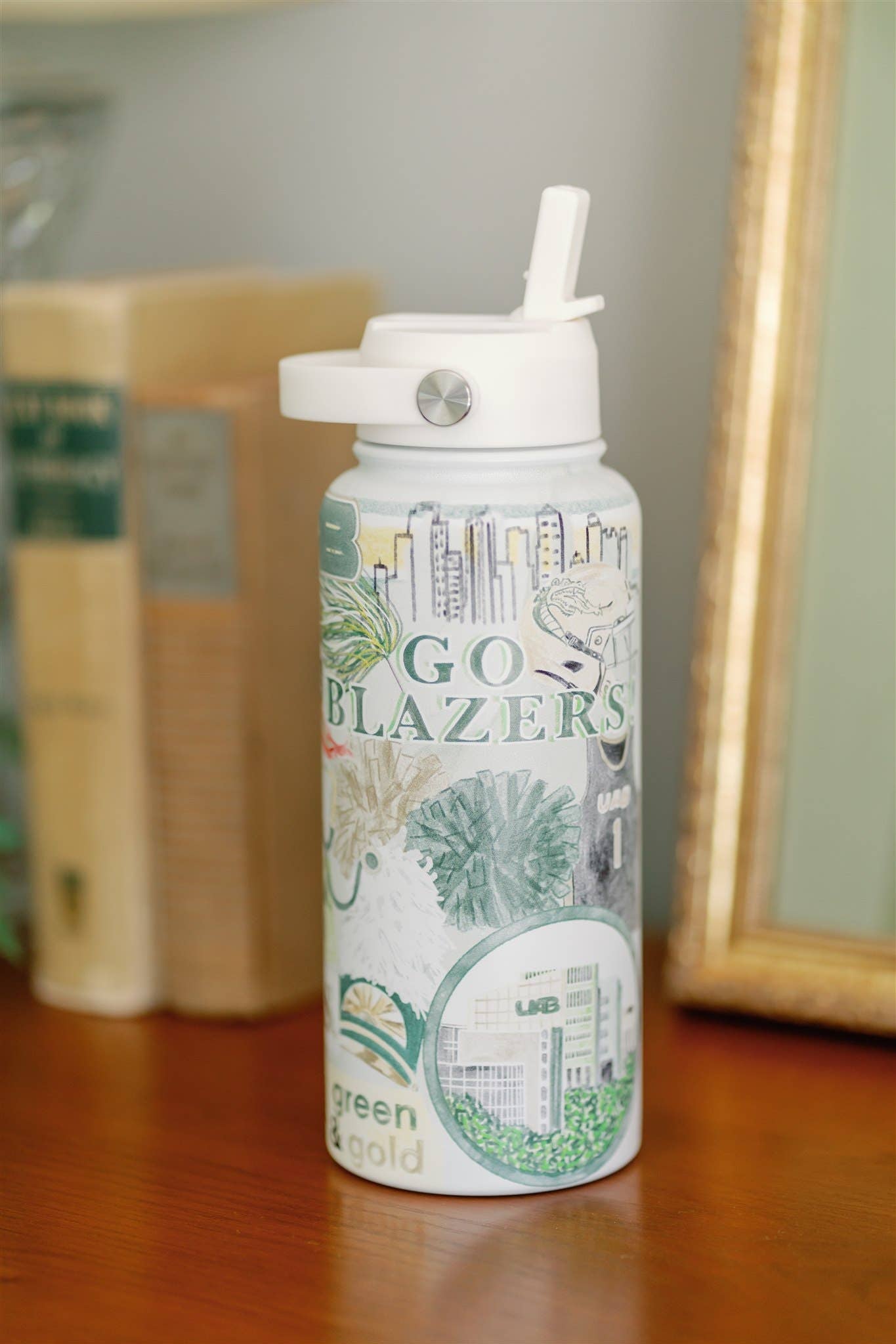 UAB 32 oz Insulated Water Bottle-Gracefully Made Art-Sister Shirts, Cute & Custom Tees for Mama & Littles in Trussville, Alabama.