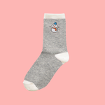 Snowman Crew Socks in Grey-Women - Accessories - Socks-Zenana-Sister Shirts, Cute & Custom Tees for Mama & Littles in Trussville, Alabama.