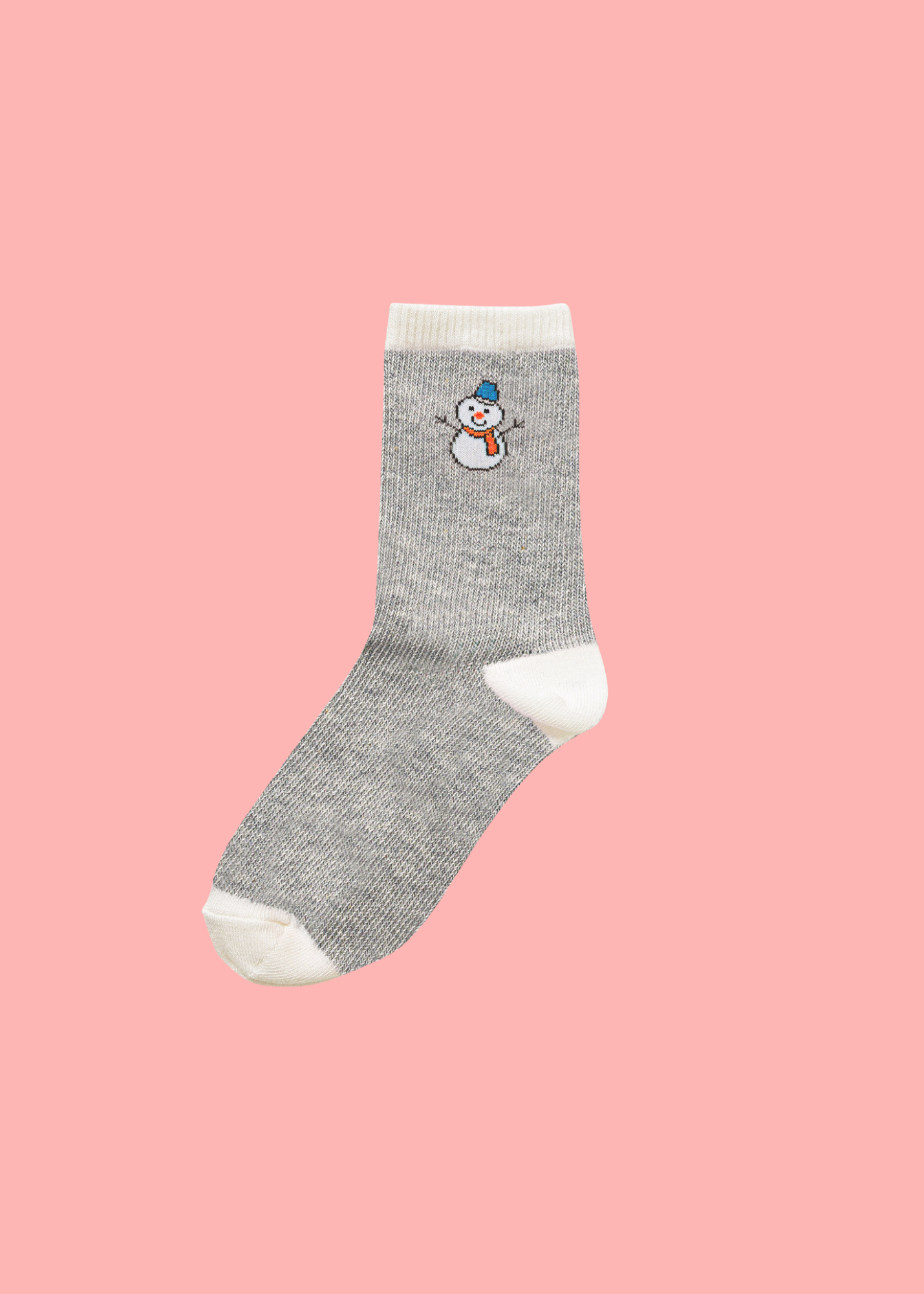 Snowman Crew Socks in Grey-Women - Accessories - Socks-Zenana-Sister Shirts, Cute & Custom Tees for Mama & Littles in Trussville, Alabama.