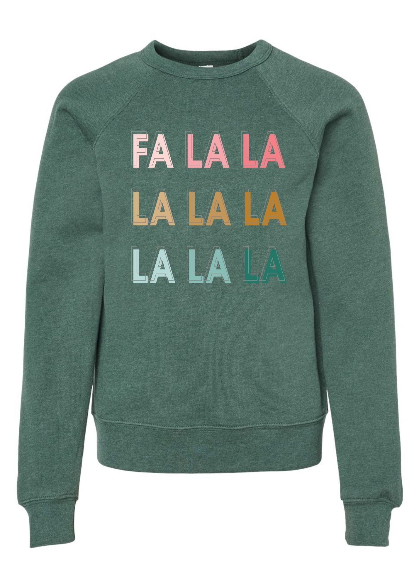 FA LA LA | Kids Crewneck-Kids Crewneck-Sister Shirts-Sister Shirts, Cute & Custom Tees for Mama & Littles in Trussville, Alabama.