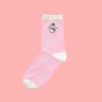 Snowman Crew Socks in Pink-Women - Accessories - Socks-Zenana-Sister Shirts, Cute & Custom Tees for Mama & Littles in Trussville, Alabama.