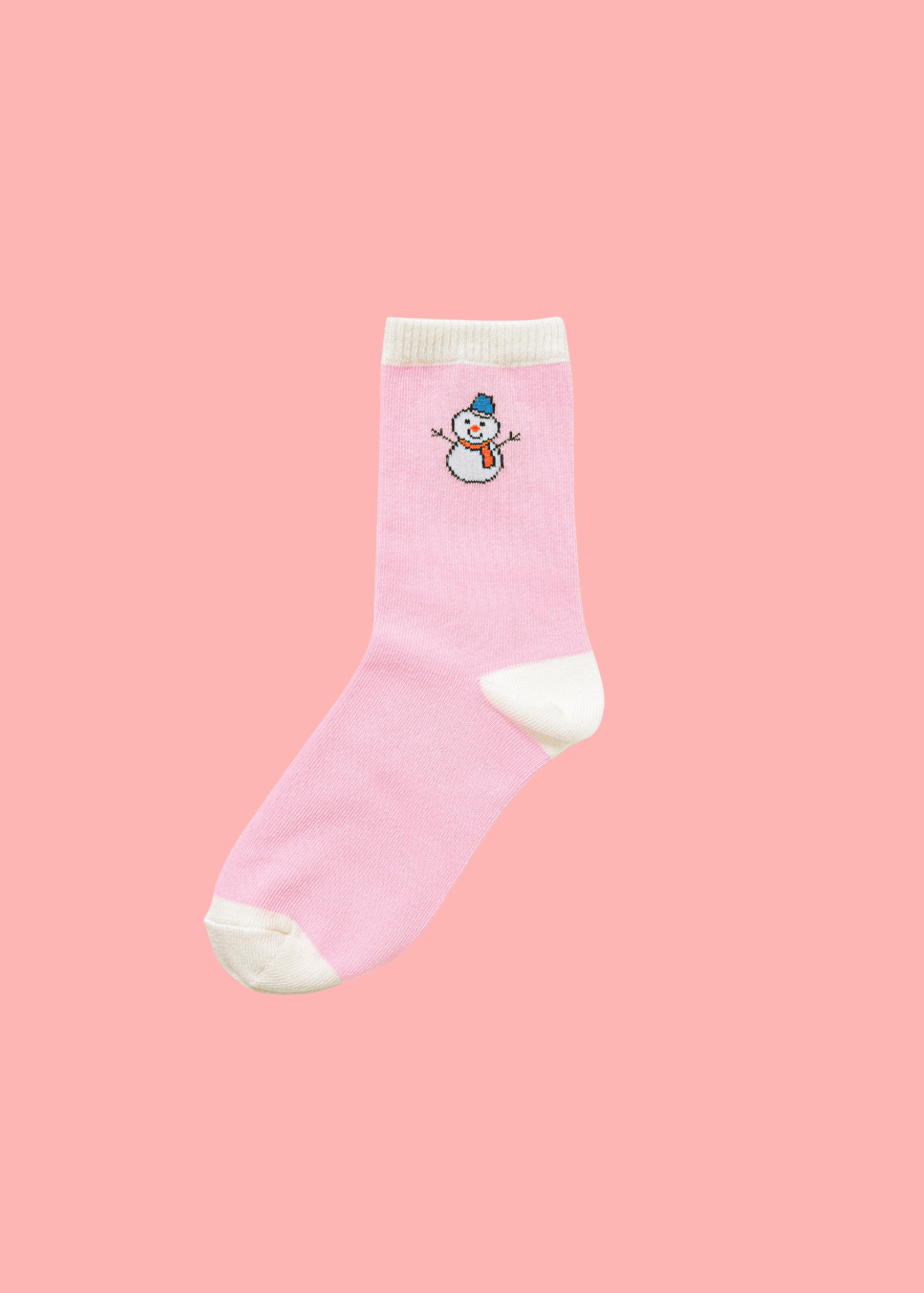 Snowman Crew Socks in Pink-Women - Accessories - Socks-Zenana-Sister Shirts, Cute & Custom Tees for Mama & Littles in Trussville, Alabama.