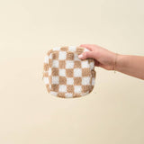 Checkered Teddy | Tan Pouch Small-Women - Bags - Beauty-The Darling Effect-Sister Shirts, Cute & Custom Tees for Mama & Littles in Trussville, Alabama.