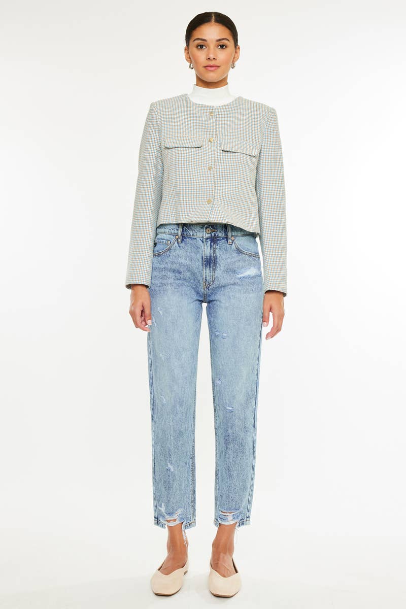Daily Denim | High Rise Ankle Mom Fit-Women - Bottoms - Pants-Kan Can USA-Sister Shirts, Cute & Custom Tees for Mama & Littles in Trussville, Alabama.