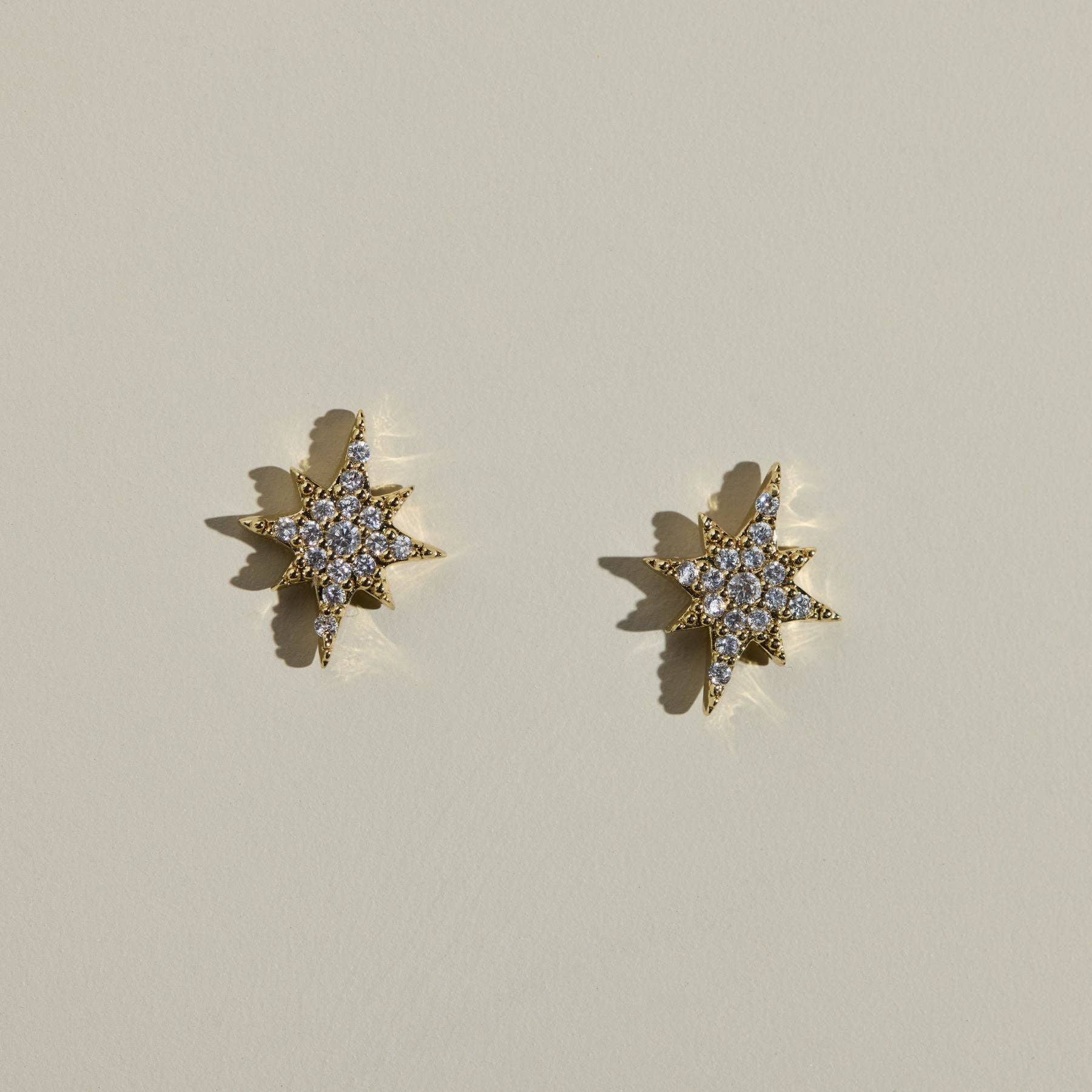 Gold Celestial Starburst Stud Earrings-Women - Jewelry - Earrings-Nickel and Suede-Sister Shirts, Cute & Custom Tees for Mama & Littles in Trussville, Alabama.
