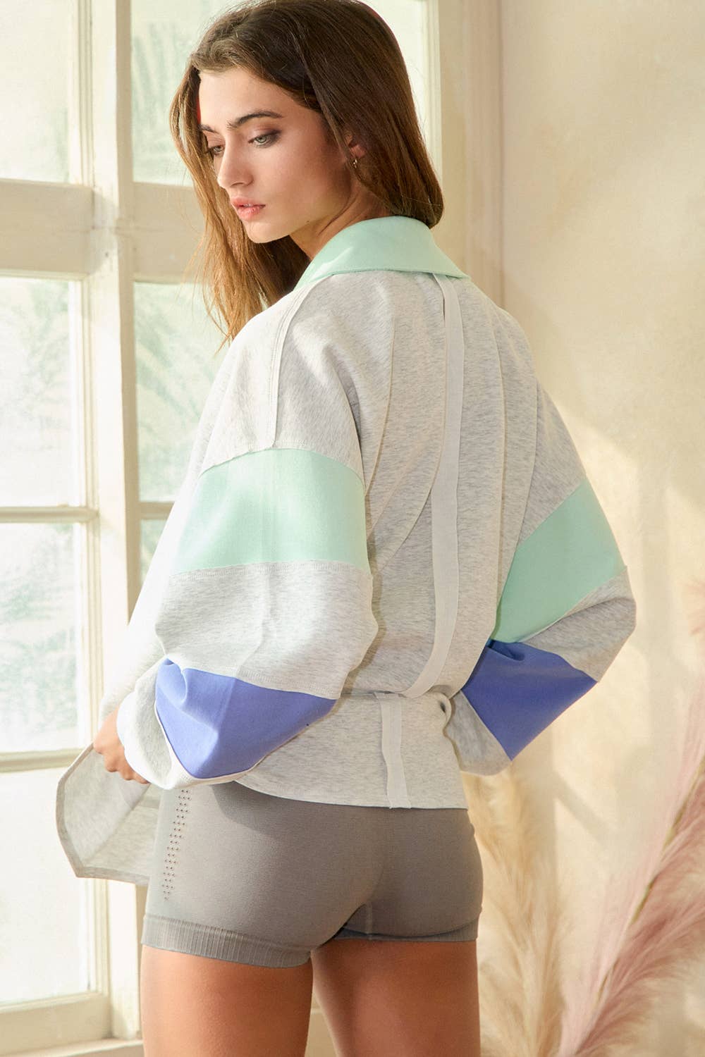 Mint Muse Oversized Henley | Women's Crewneck-Women - Tops - Crewnecks-BUCKETLIST INC-Sister Shirts, Cute & Custom Tees for Mama & Littles in Trussville, Alabama.