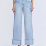 Soft Edge Wide Cuff Jeans | Women's Jeans-Womens- Bottoms =Jeans-VERVET by FLYING MONKEY-Sister Shirts, Cute & Custom Tees for Mama & Littles in Trussville, Alabama.