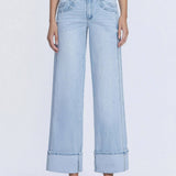 Soft Edge Wide Cuff Jeans | Women's Jeans-Womens- Bottoms =Jeans-VERVET by FLYING MONKEY-Sister Shirts, Cute & Custom Tees for Mama & Littles in Trussville, Alabama.