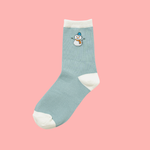 Snowman Crew Socks in Blue-Women - Accessories - Socks-Zenana-Sister Shirts, Cute & Custom Tees for Mama & Littles in Trussville, Alabama.