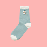 Snowman Crew Socks in Blue-Women - Accessories - Socks-Zenana-Sister Shirts, Cute & Custom Tees for Mama & Littles in Trussville, Alabama.
