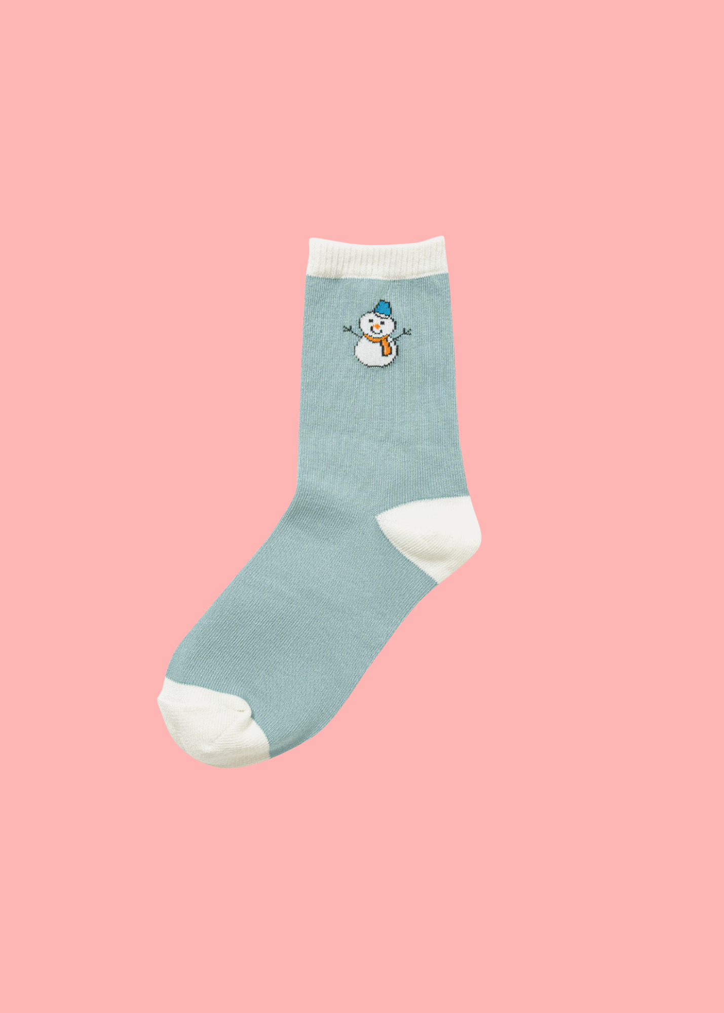 Snowman Crew Socks in Blue-Women - Accessories - Socks-Zenana-Sister Shirts, Cute & Custom Tees for Mama & Littles in Trussville, Alabama.