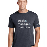 Track+Manage+Maintain | Adult Tee-Sister Shirts-Sister Shirts, Cute & Custom Tees for Mama & Littles in Trussville, Alabama.