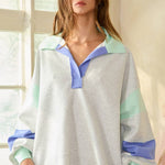Mint Muse Oversized Henley | Women's Crewneck-Women - Tops - Crewnecks-BUCKETLIST INC-Sister Shirts, Cute & Custom Tees for Mama & Littles in Trussville, Alabama.
