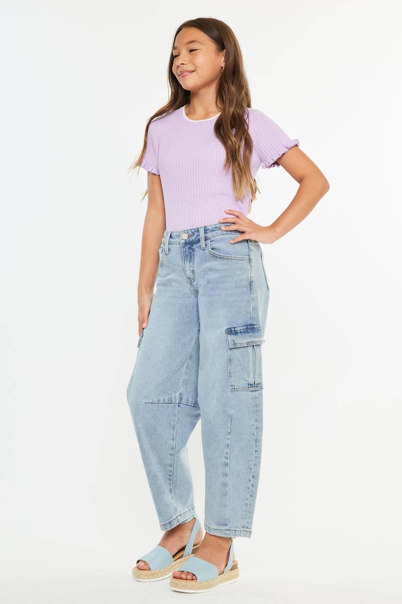 The Barrel Babe | Youth Low-Slung Jeans-Youth - Bottoms - Jeans-Kan Can USA-Sister Shirts, Cute & Custom Tees for Mama & Littles in Trussville, Alabama.