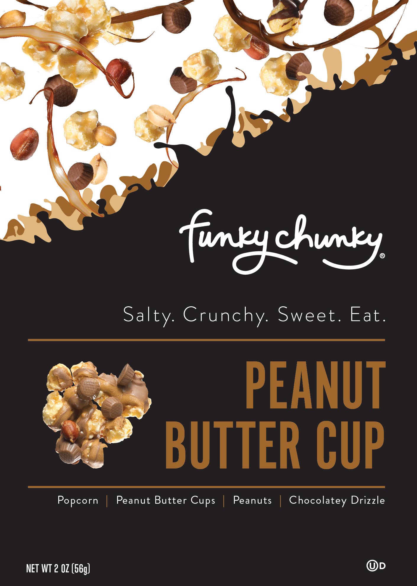 Peanut Butter Cup | Chocolate Popcorn | 2-ounce Bags-Funky Chunky-Sister Shirts, Cute & Custom Tees for Mama & Littles in Trussville, Alabama.