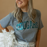 Cougars Foil | Mom Crop Tee-Womens - Tops - Tees-Sister Shirts-Sister Shirts, Cute & Custom Tees for Mama & Littles in Trussville, Alabama.