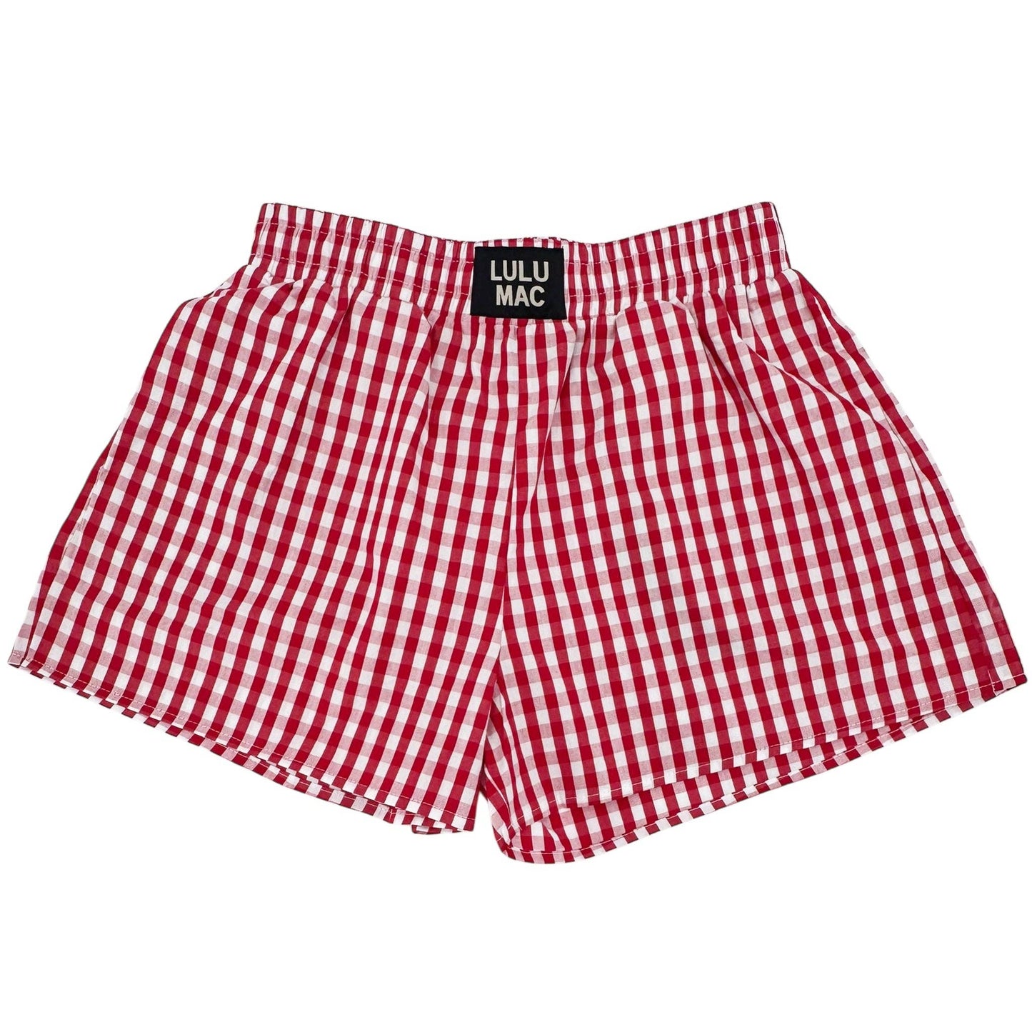 Gingham Boxer Shorts | Red-Shorts-Girlie Girl Originals-Sister Shirts, Cute & Custom Tees for Mama & Littles in Trussville, Alabama.