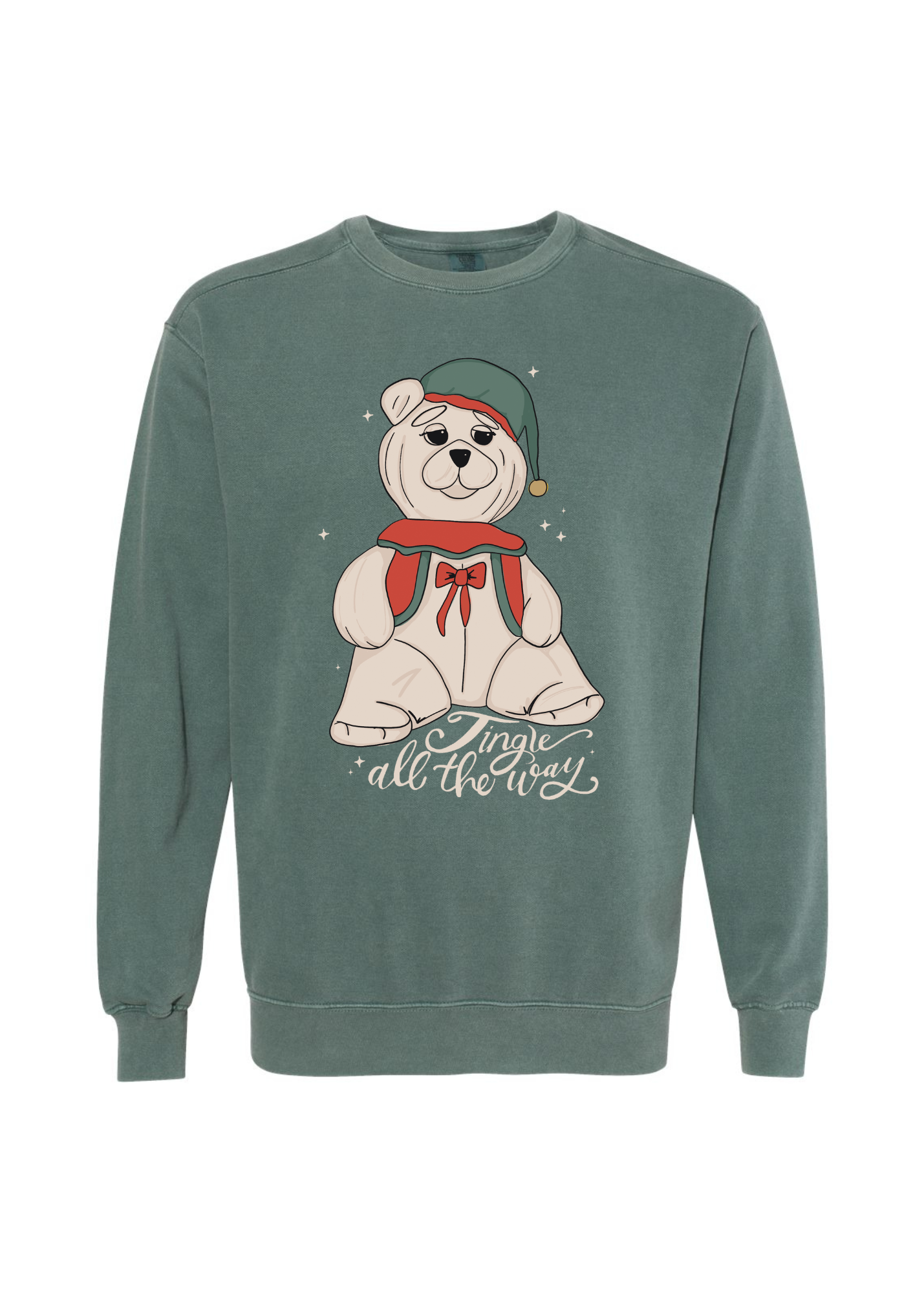 Jingle All the Way | Adult Garment Dyed Crewneck-Adult Crewneck-Sister Shirts-Sister Shirts, Cute & Custom Tees for Mama & Littles in Trussville, Alabama.