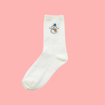 Snowman Crew Socks in White-Women - Accessories - Socks-Zenana-Sister Shirts, Cute & Custom Tees for Mama & Littles in Trussville, Alabama.