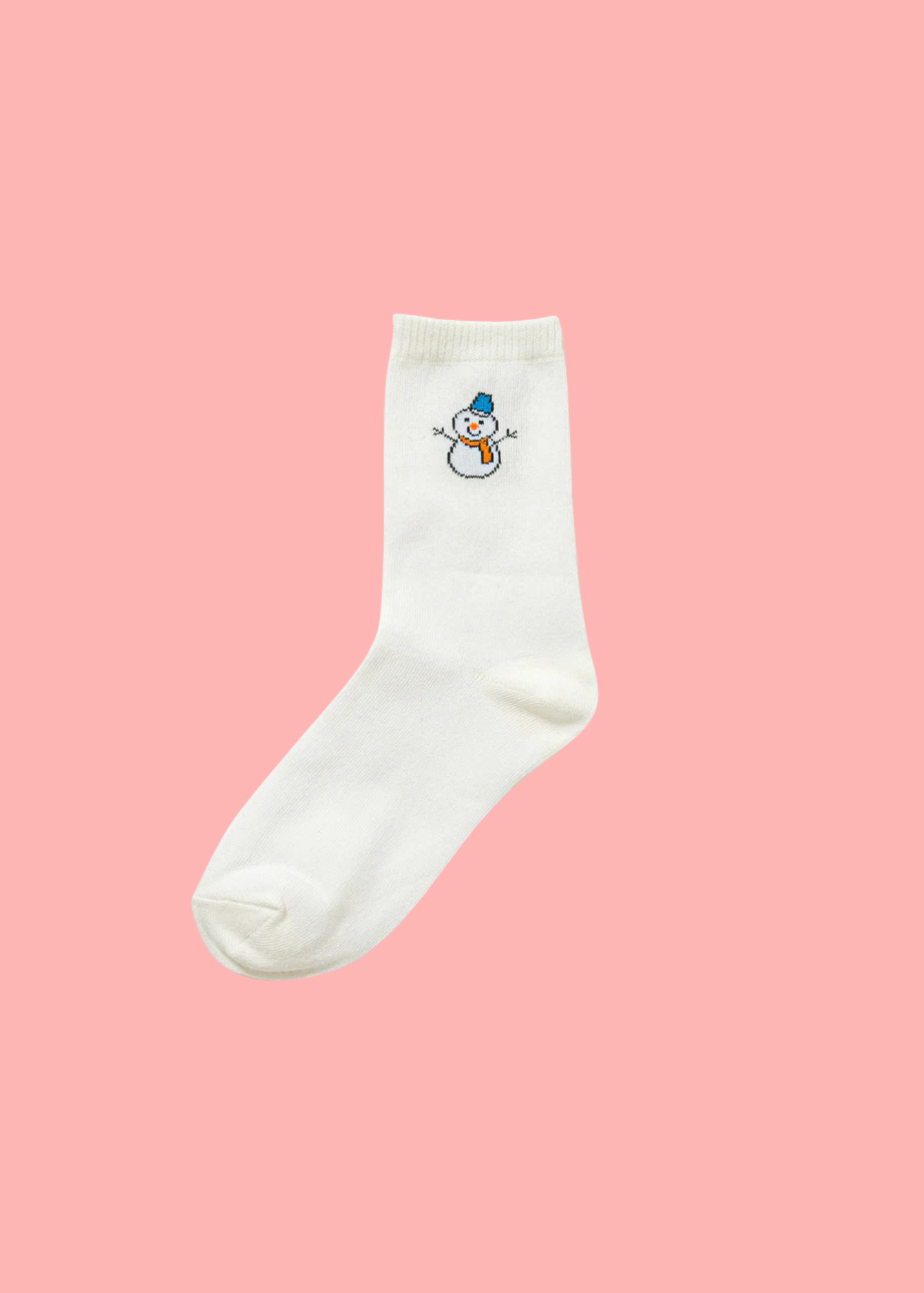 Snowman Crew Socks in White-Women - Accessories - Socks-Zenana-Sister Shirts, Cute & Custom Tees for Mama & Littles in Trussville, Alabama.