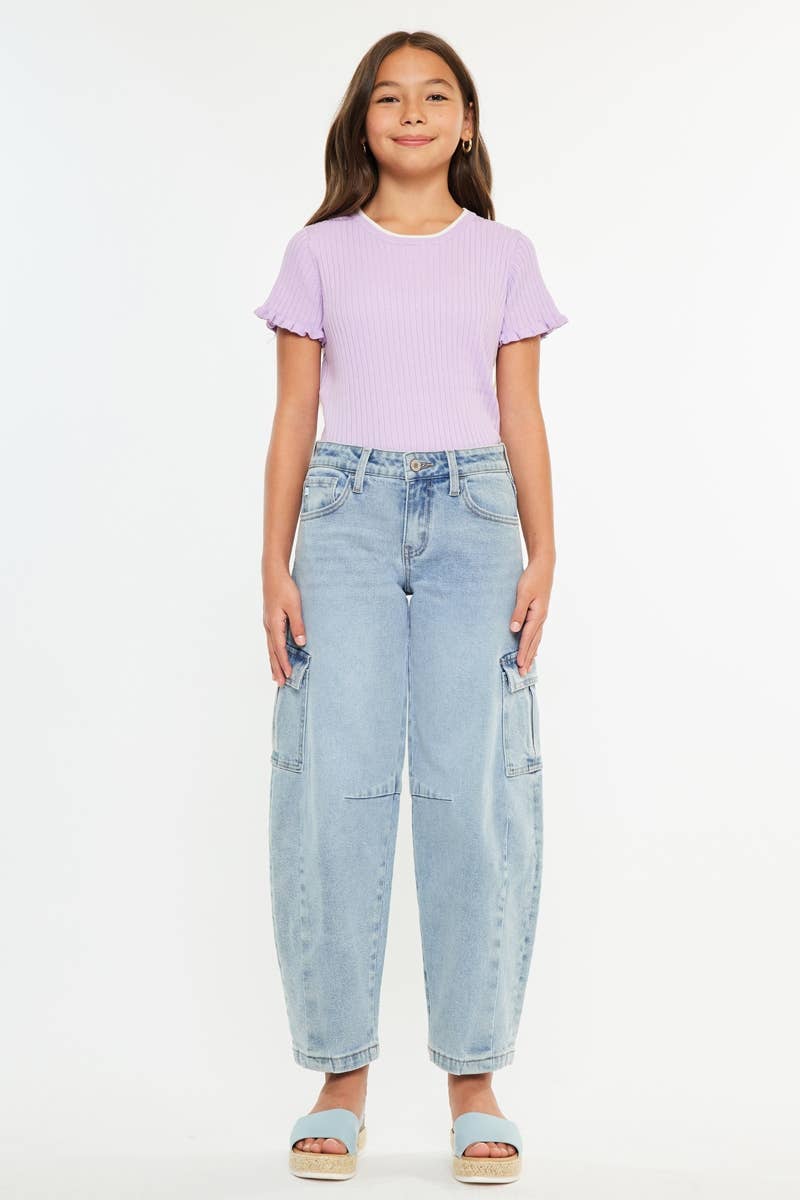 The Barrel Babe | Youth Low-Slung Jeans-Youth - Bottoms - Jeans-Kan Can USA-Sister Shirts, Cute & Custom Tees for Mama & Littles in Trussville, Alabama.
